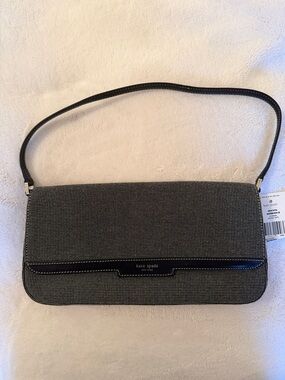 kate spade Black and White Textured Shoulder Clutch